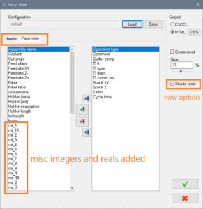 x+ Parameter Options